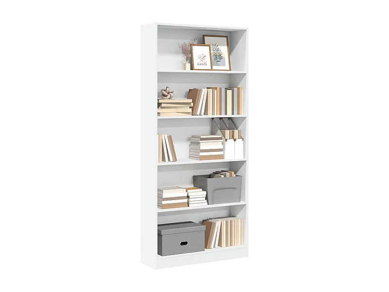 Boekenkast 80x24x176 cm bewerkt hout wit