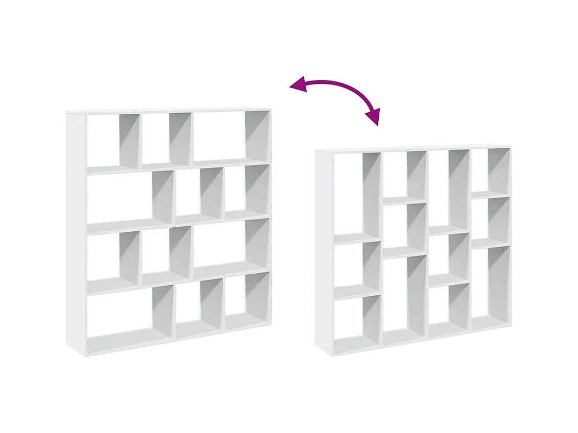 Bibliothèque blanc 132x29x141,5 cm bois d'ingénierie