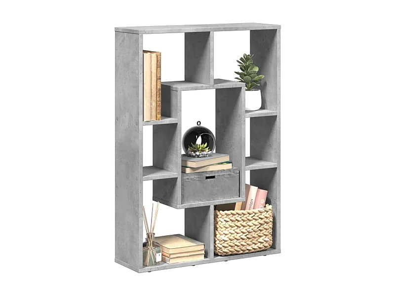 Libreria Grigio Cemento 63x20x90 cm in Truciolato