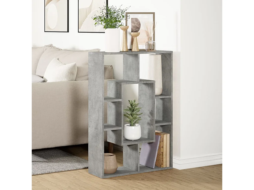 Bibliothèque gris béton 63x20x90 cm bois d'ingénierie