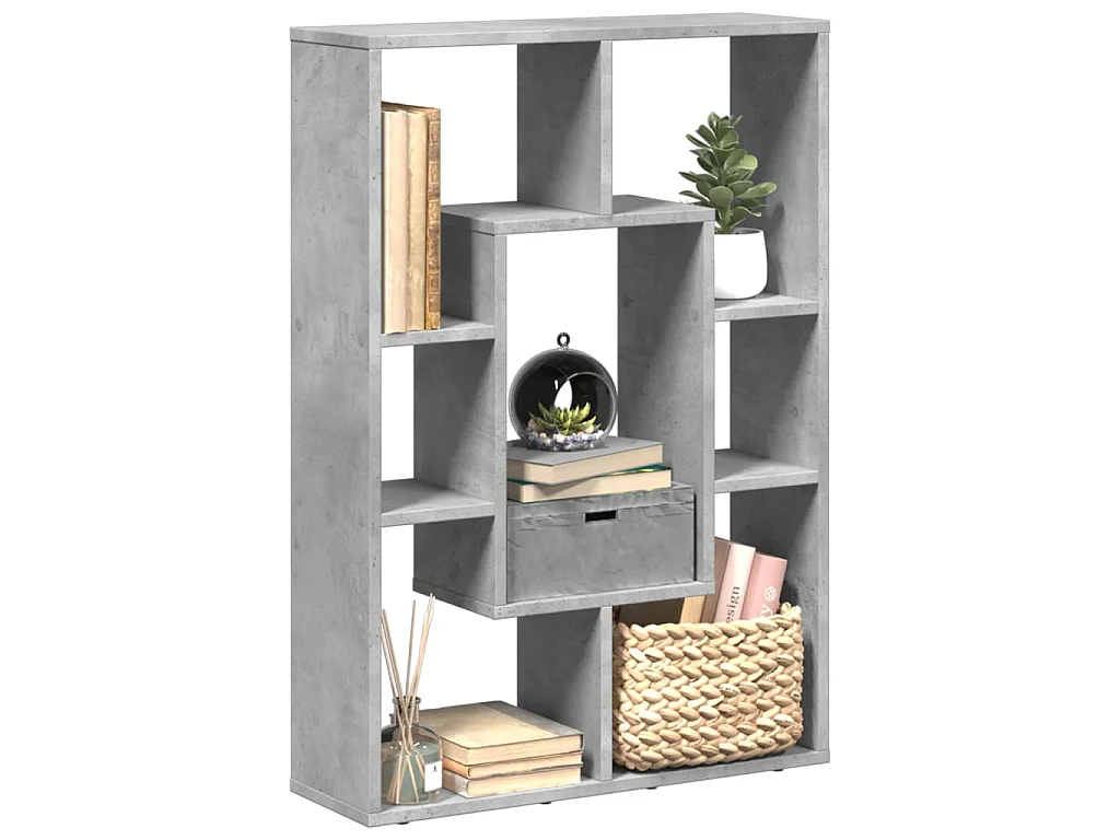 Bücherregal Betongrau 63x20x90 cm Holzwerkstoff