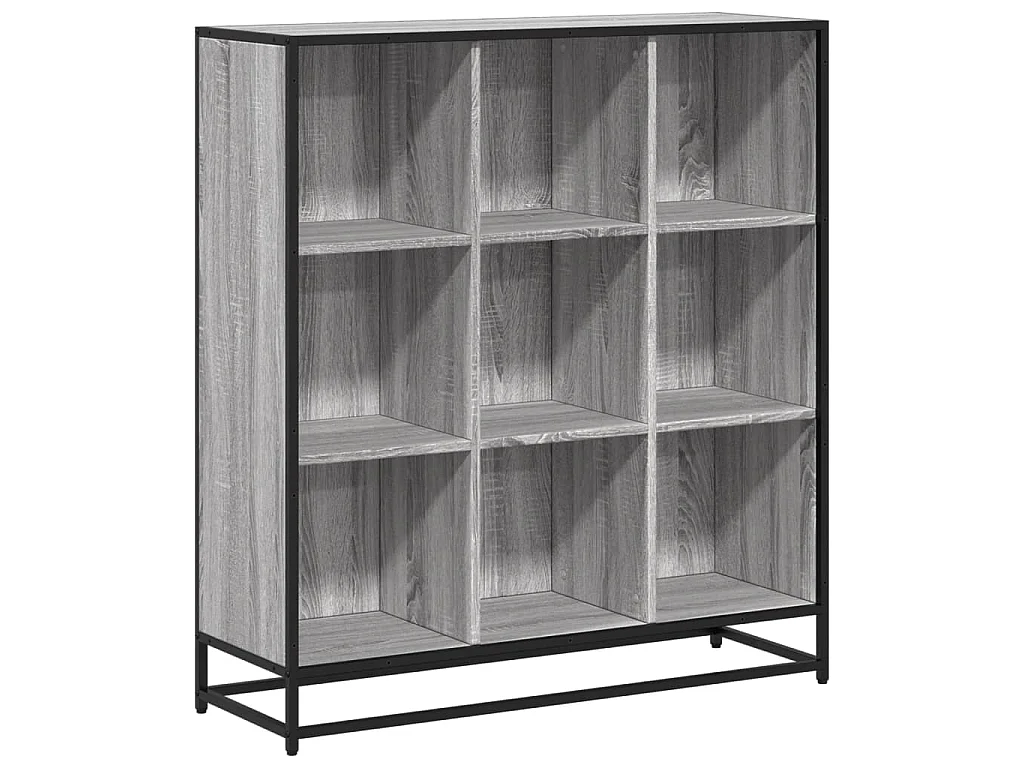 Libreria Grigio Sonoma 97,5x33x107,5 cm Multistrato e Metallo