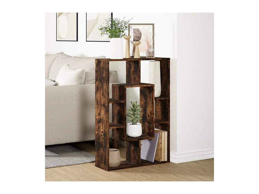 Bücherregal Räuchereiche 63x20x90 cm Holzwerkstoff