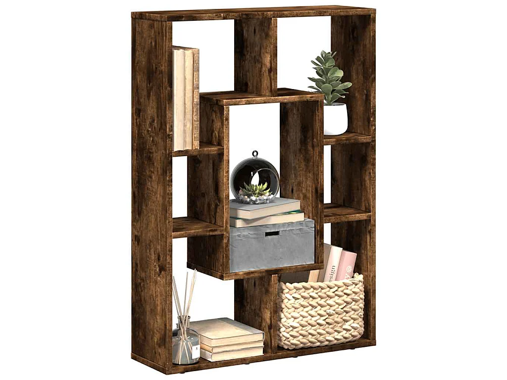 Bibliothèque chêne fumé 63x20x90 cm bois d'ingénierie