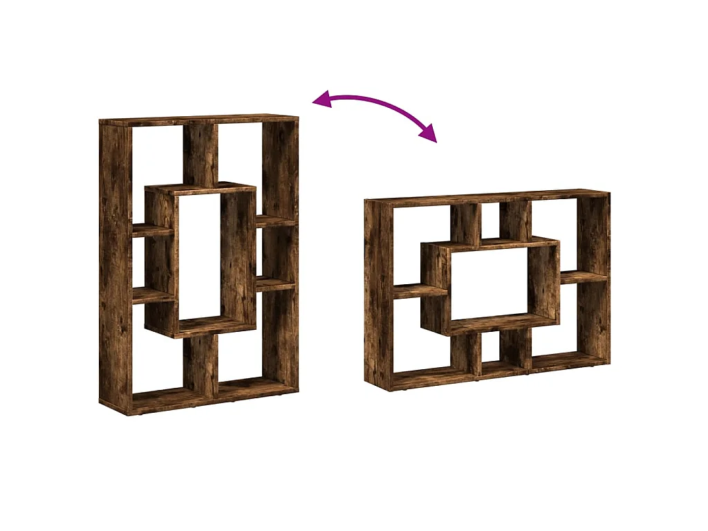 Bibliothèque chêne fumé 63x20x90 cm bois d'ingénierie