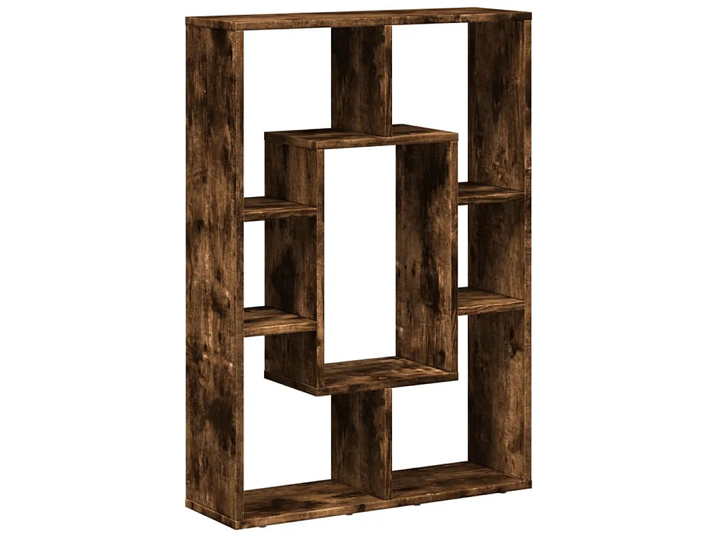 Boekenkast 63x20x90 cm bewerkt hout gerookt eikenkleurig