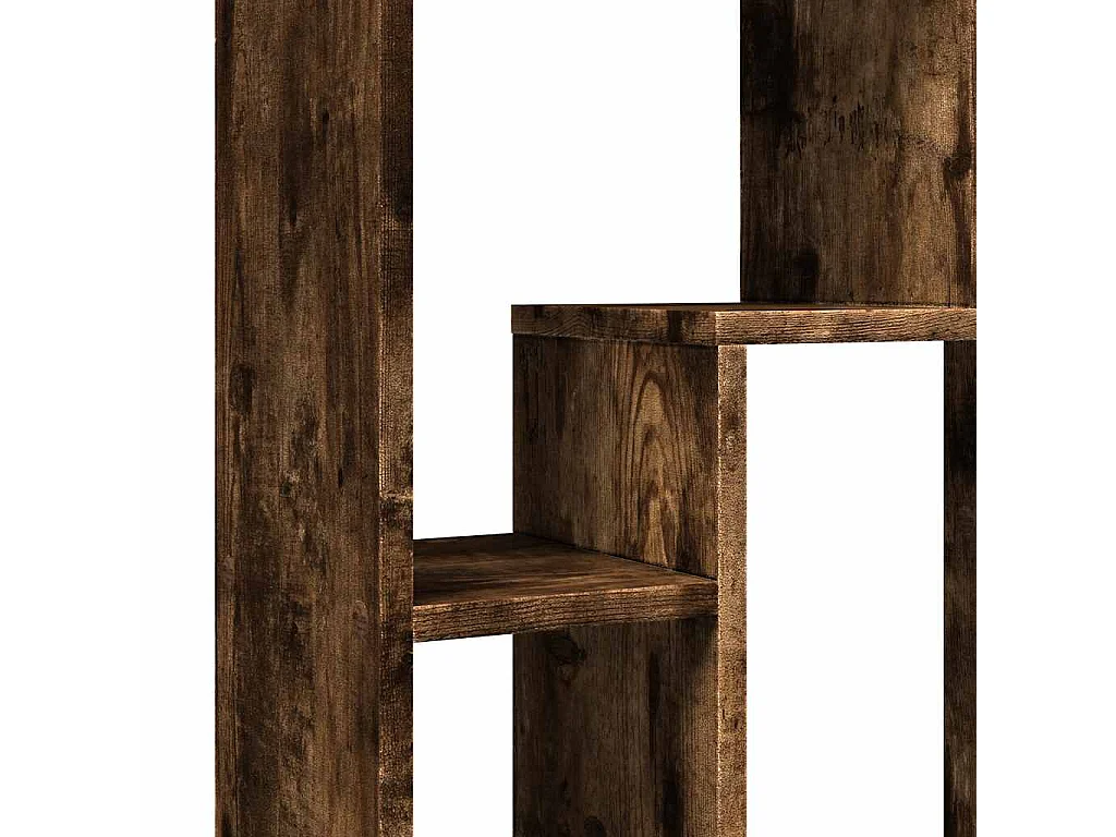 Boekenkast 63x20x90 cm bewerkt hout gerookt eikenkleurig