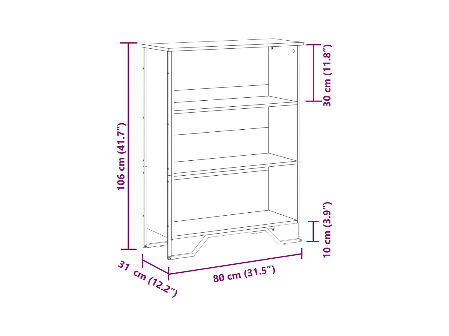Libreria Rovere Marrone 80x31x106 cm in Legno Multistrato