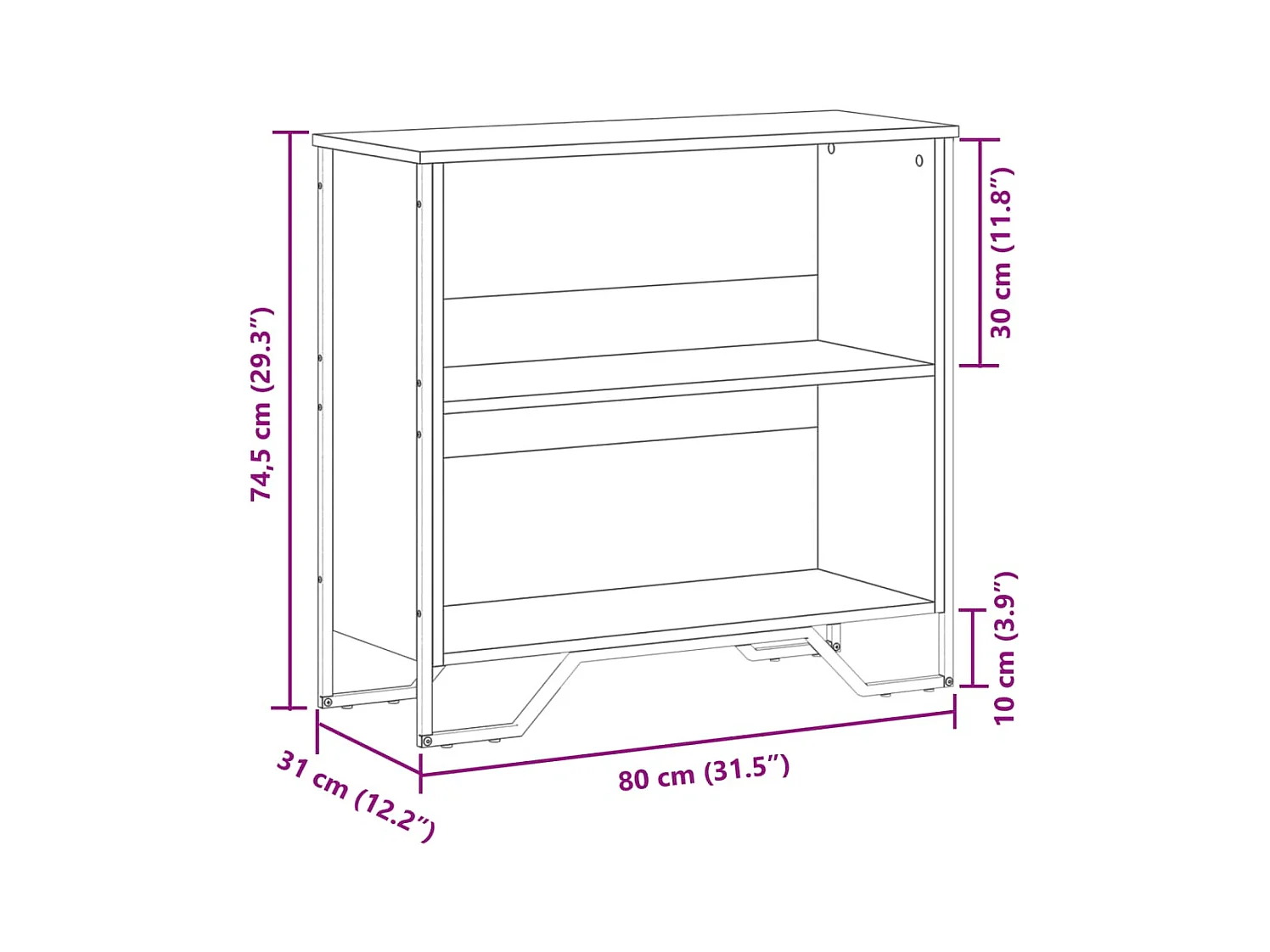 Libreria Rovere Marrone 80x31x74,5 cm in Legno Multistrato