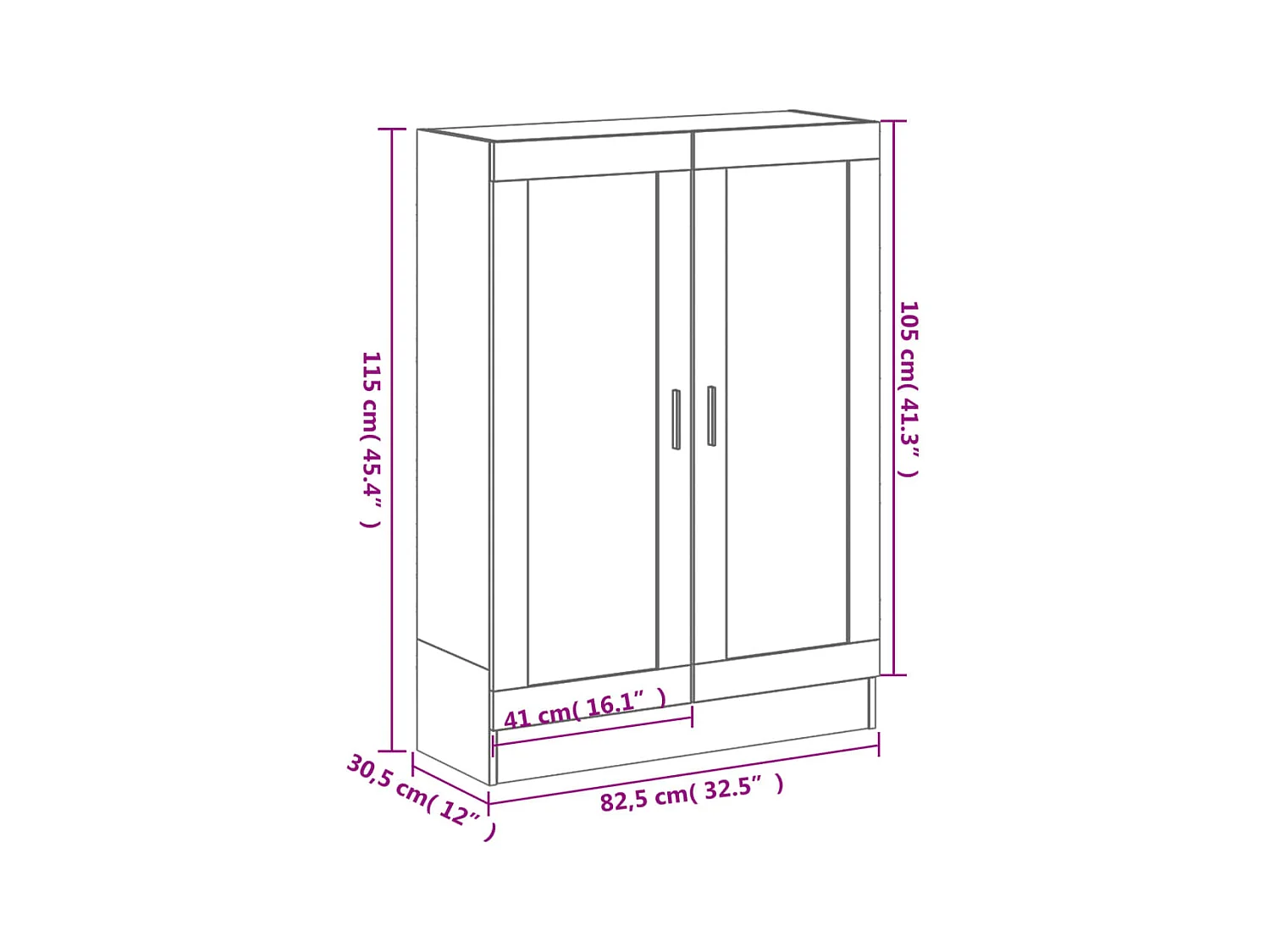 Libreria Rovere Fumo 82,5x30,5x115 cm in Legno Multistrato