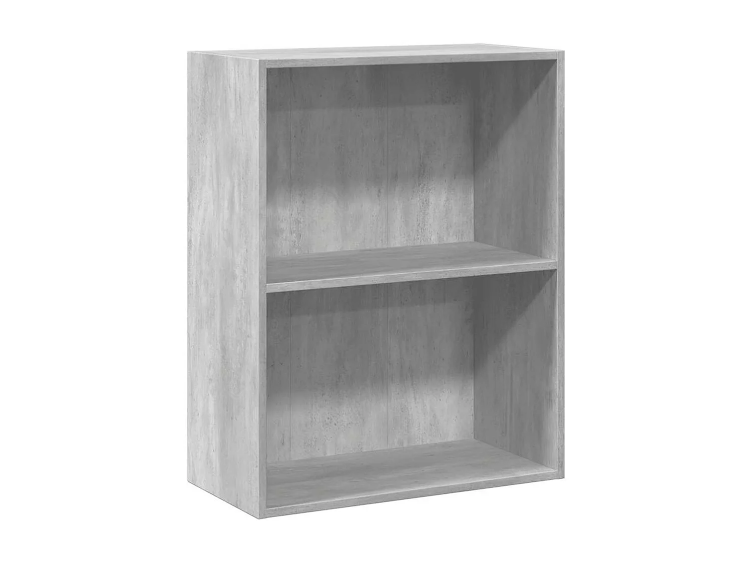 Bücherregal 2 Fächer Betongrau 60x30x76,5 cm Holzwerkstoff