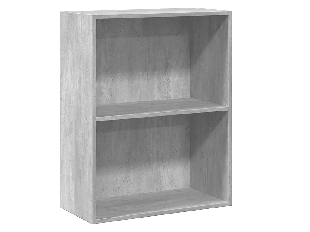 Boekenkast met 2 schappen 60x30x76,5 cm bewerkt hout betongrijs