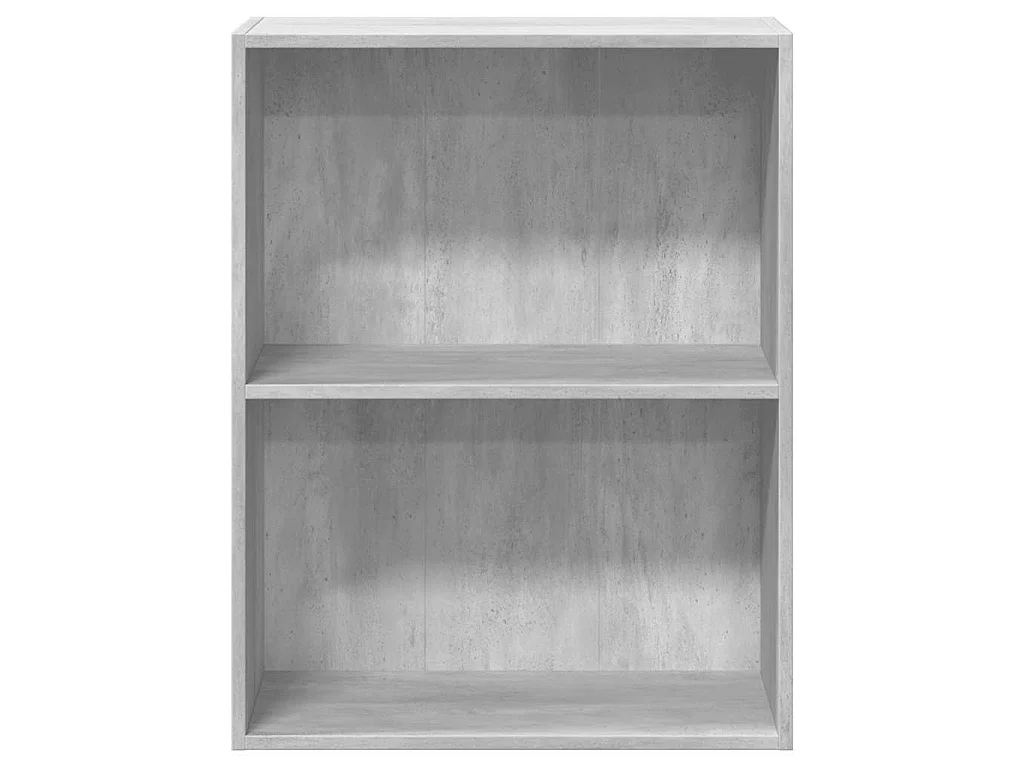 Boekenkast met 2 schappen 60x30x76,5 cm bewerkt hout betongrijs