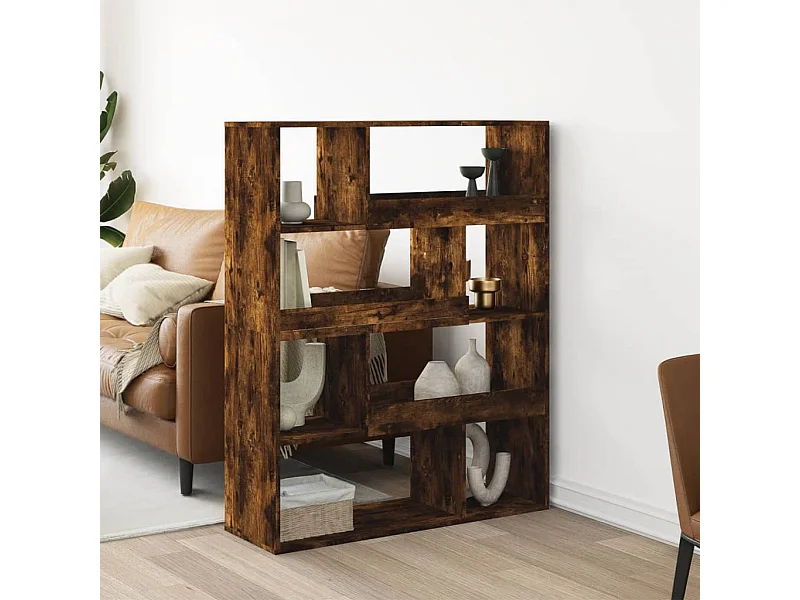 Boekenkast 100x33x125,5 cm bewerkt hout gerookt eikenkleurig