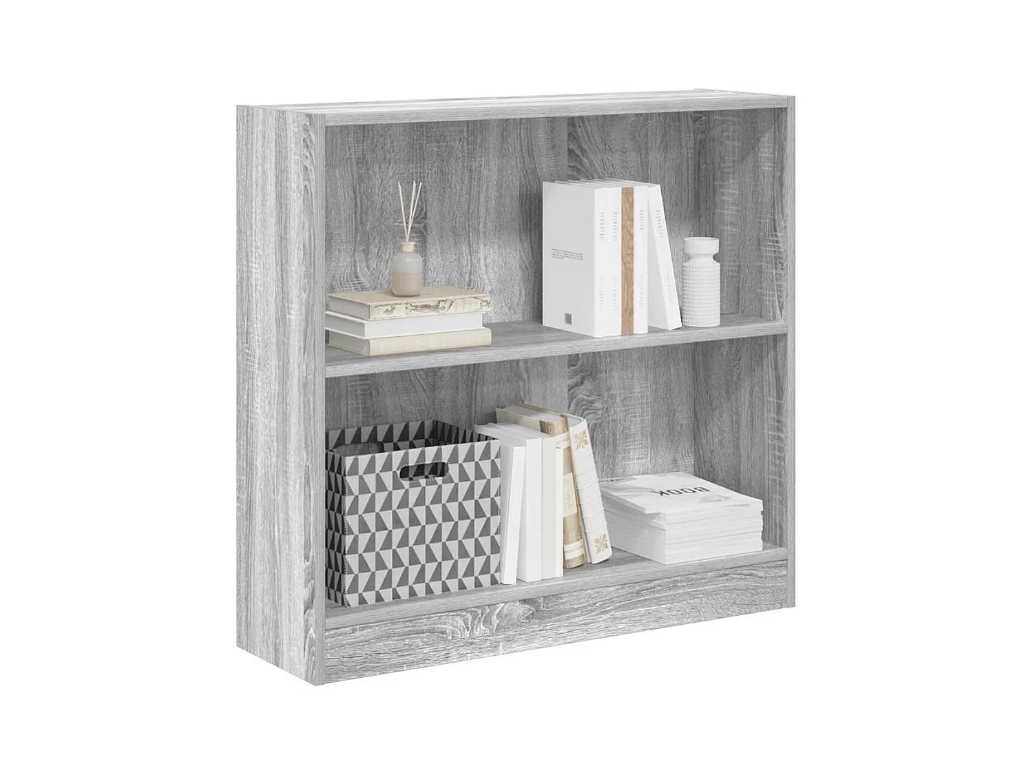 Bibliothèque sonoma gris 80x24x76 cm bois d'ingénierie