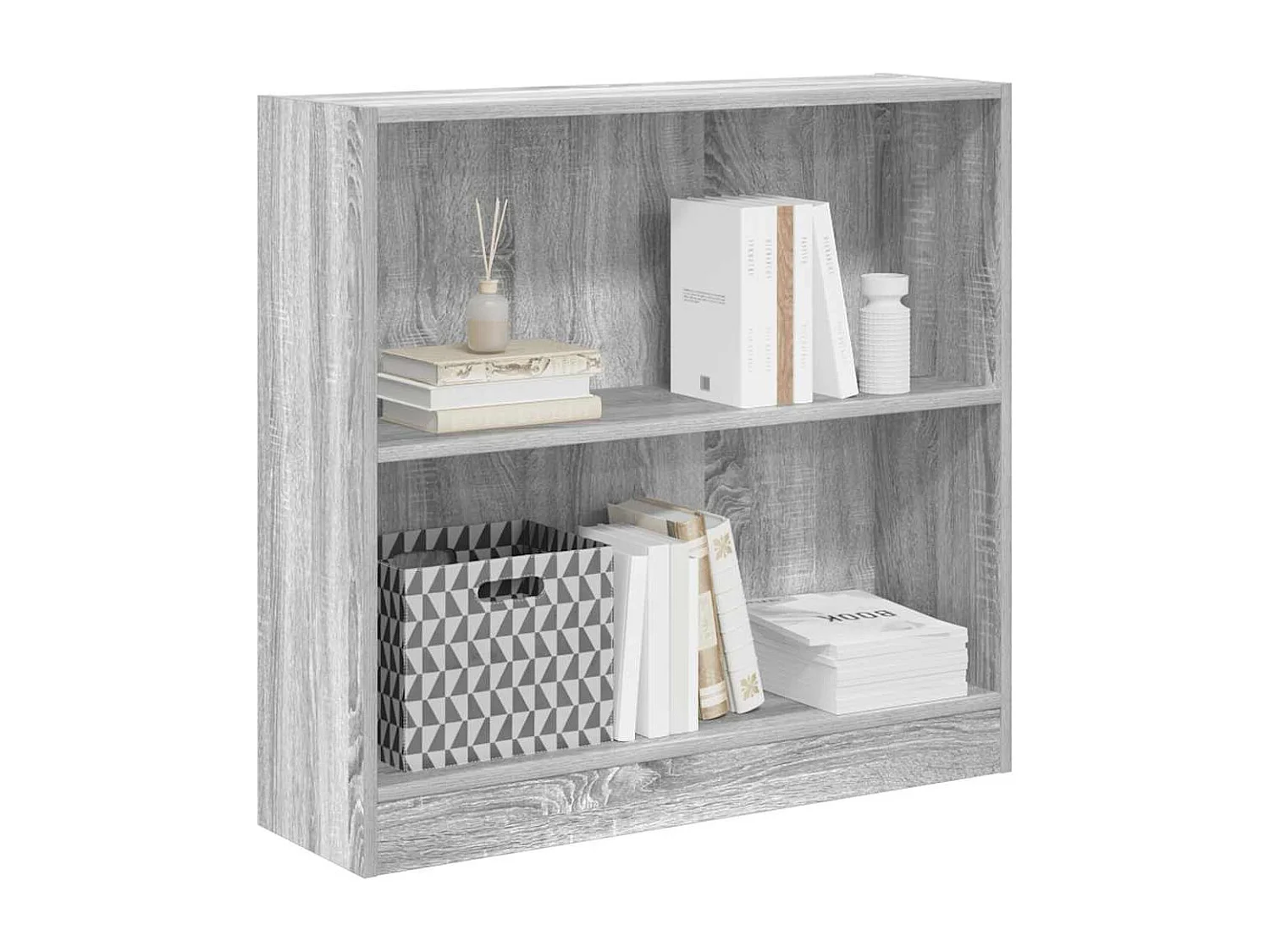 Bibliothèque sonoma gris 80x24x76 cm bois d'ingénierie