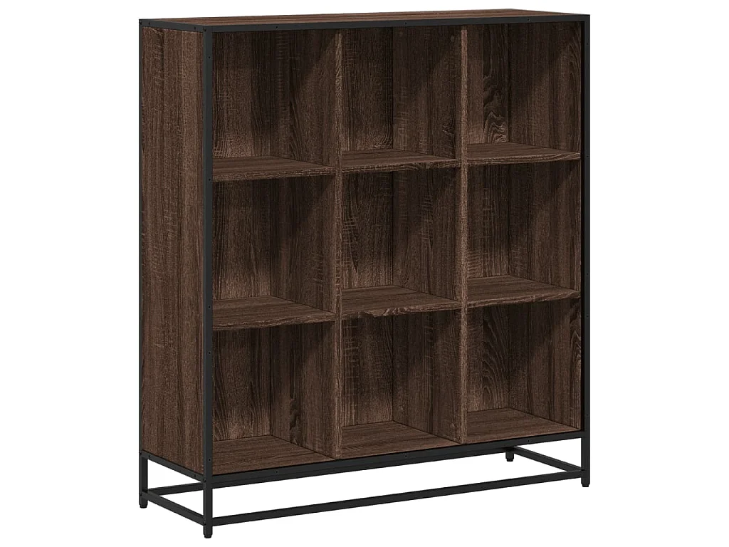 Bibliothèque chêne marron 97,5x33x107,5cm bois ingénierie métal