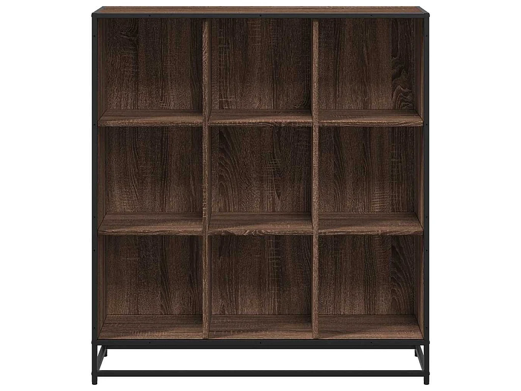 Bibliothèque chêne marron 97,5x33x107,5cm bois ingénierie métal