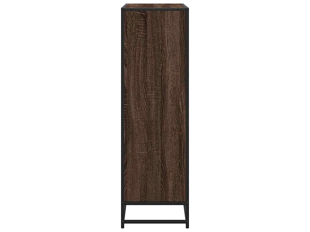 Bibliothèque chêne marron 97,5x33x107,5cm bois ingénierie métal