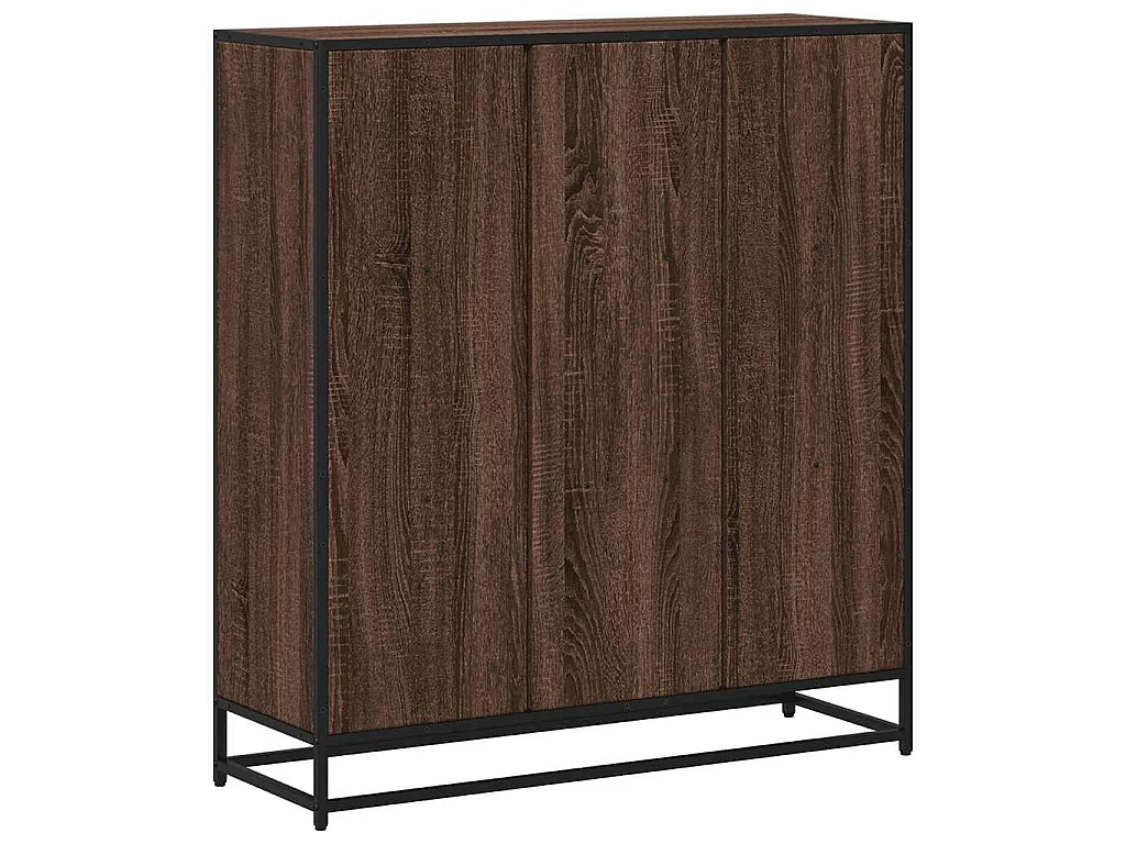 Bibliothèque chêne marron 97,5x33x107,5cm bois ingénierie métal