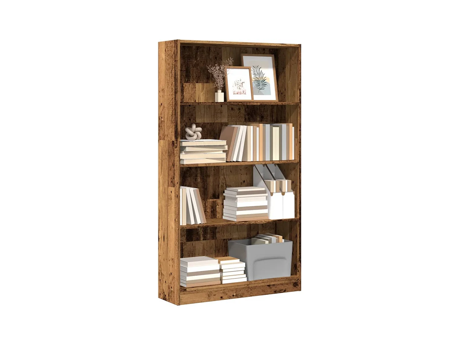 Libreria Legno Antico 80x24x143 cm in Legno Multistrato