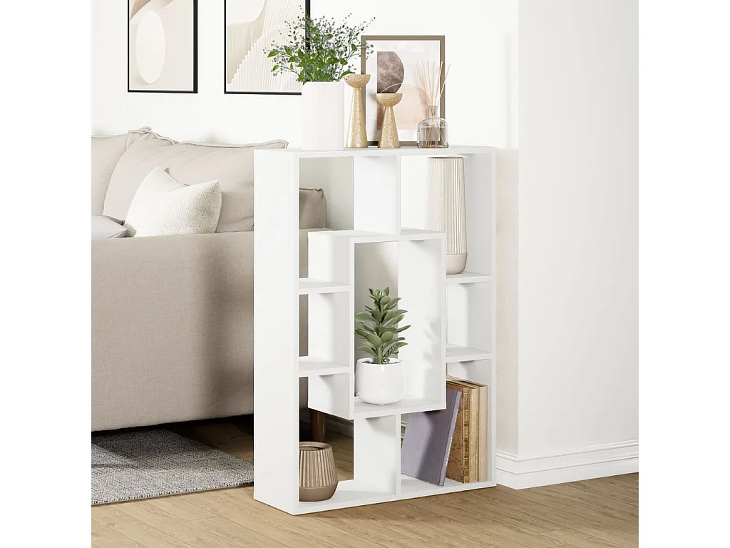 Libreria Bianca 63x20x90 cm in Legno Massello