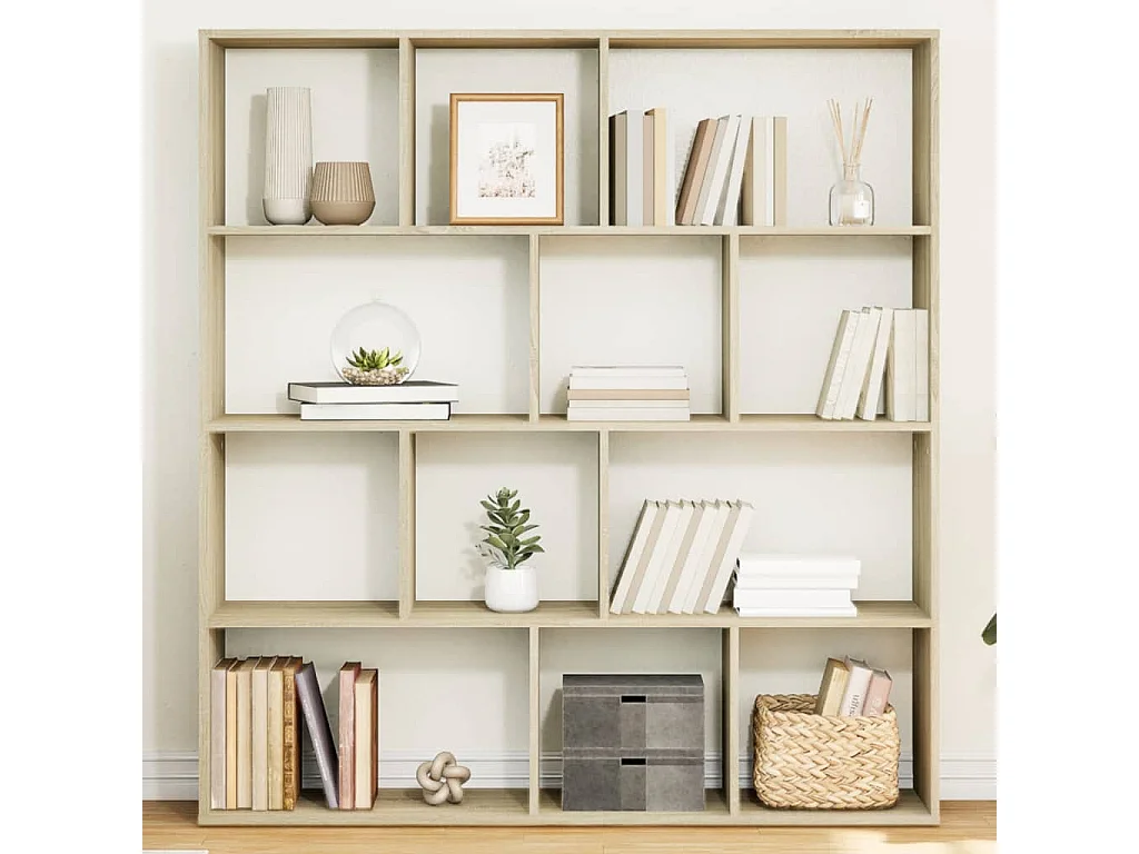 Boekenkast 132x29x141,5 cm bewerkt hout sonoma eikenkleurig