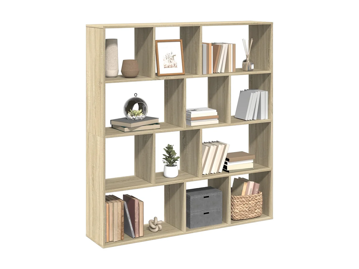 Boekenkast 132x29x141,5 cm bewerkt hout sonoma eikenkleurig