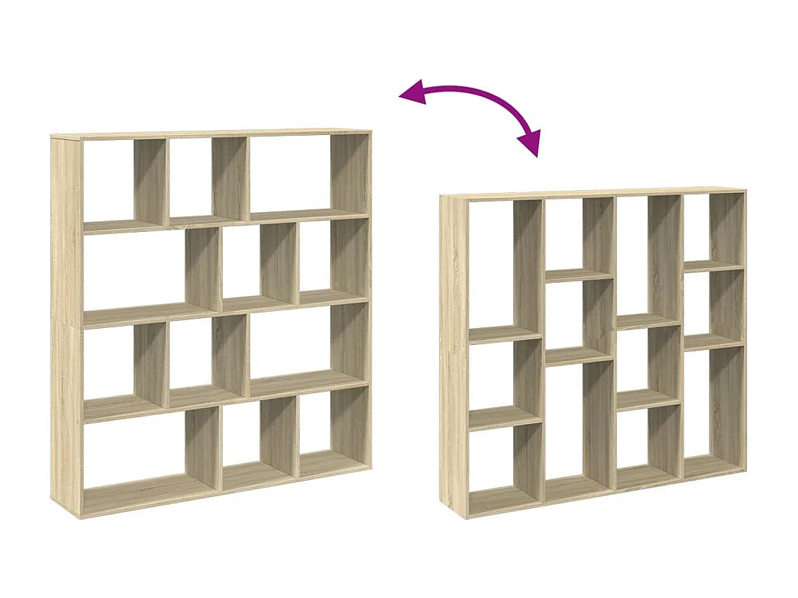 Boekenkast 132x29x141,5 cm bewerkt hout sonoma eikenkleurig