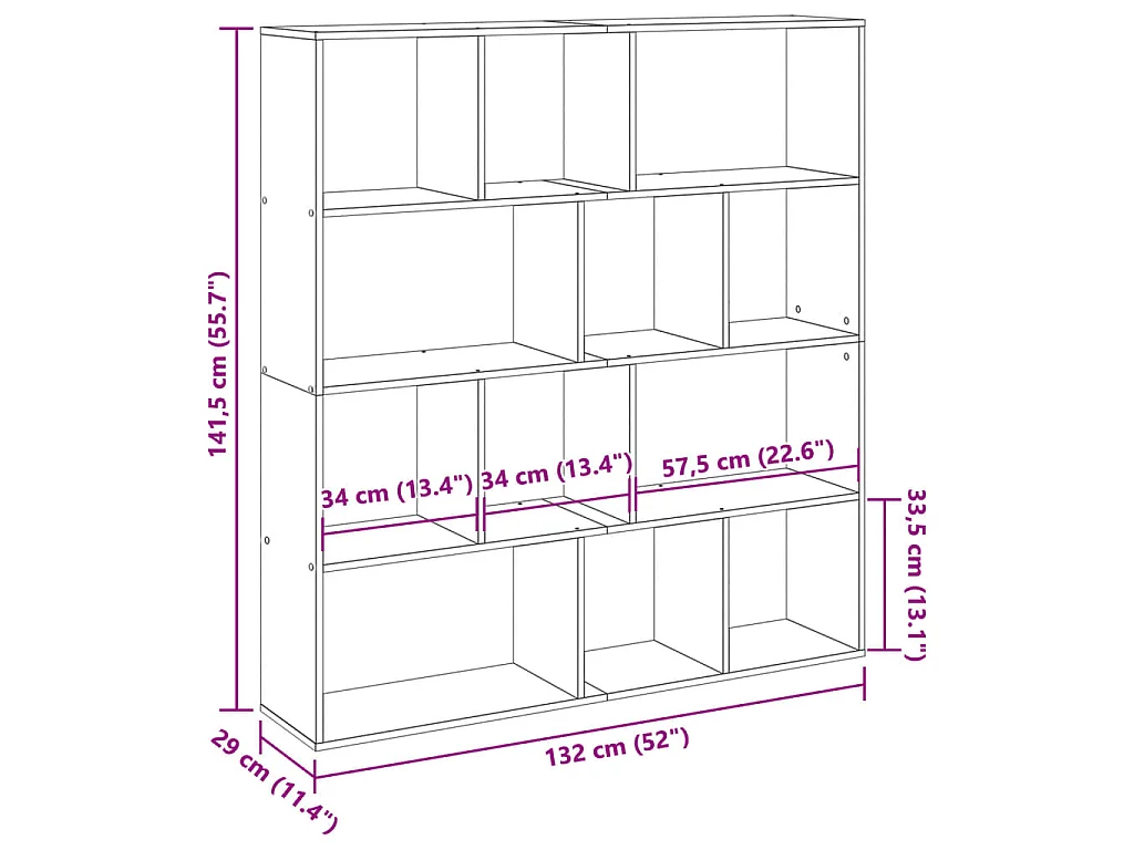 Libreria Rovere Sonoma 132x29x141,5 cm in Legno Multistrato