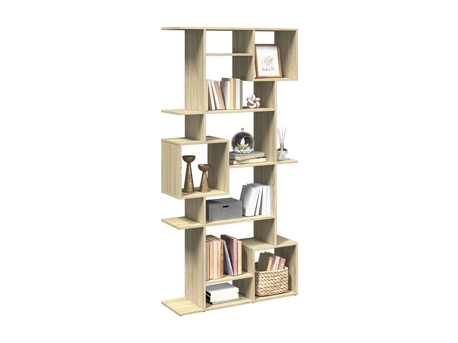 Boekenkast 92x29x188 cm bewerkt hout sonoma eikenkleurig
