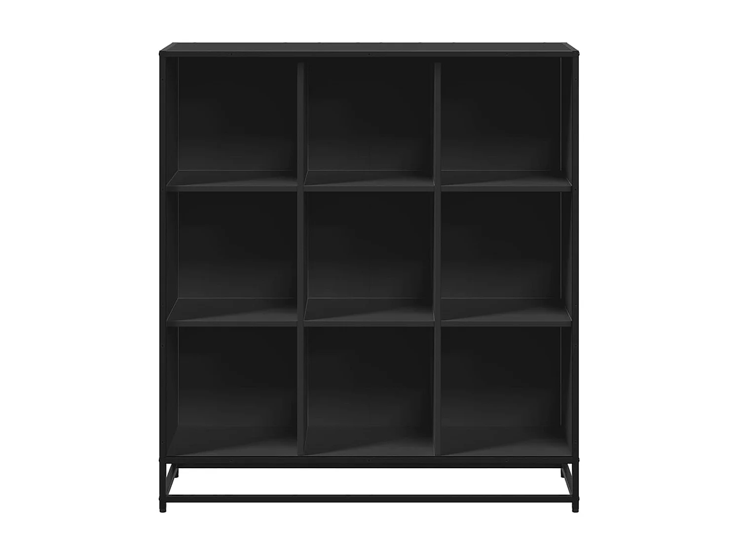 Bibliothèque noir 97,5x33x107,5 cm bois d'ingénierie et métal