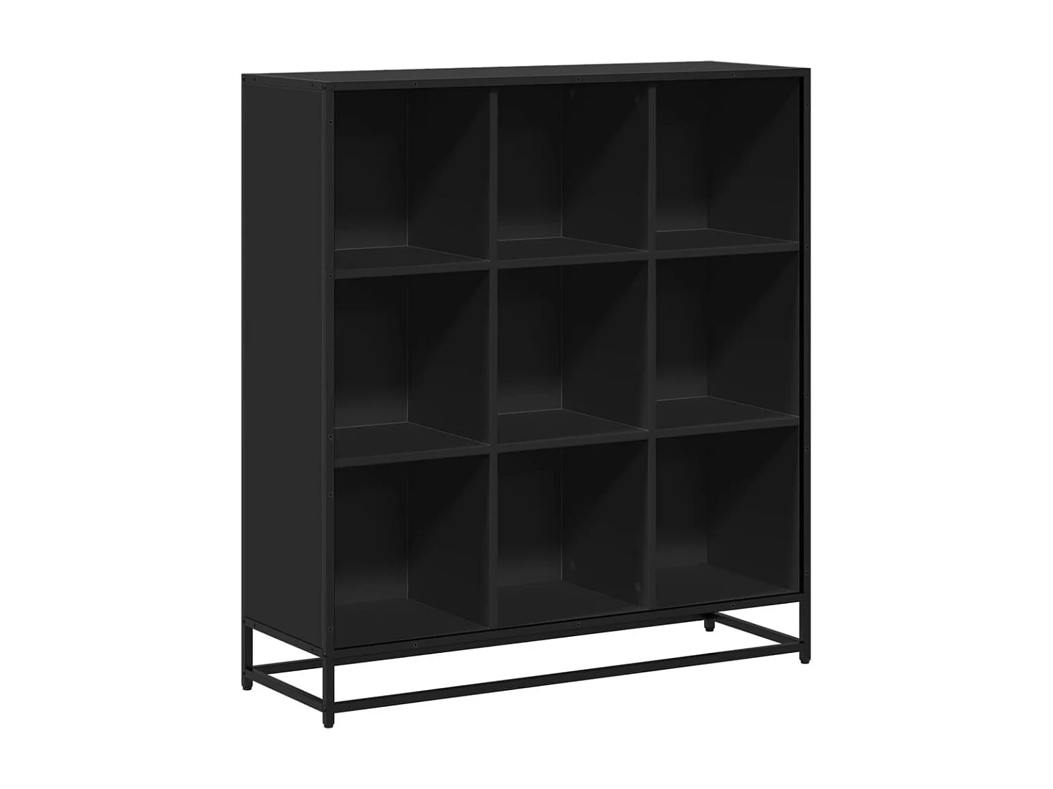 Boekenkast 97,5x33x107,5 cm bewerkt hout en metaal zwart