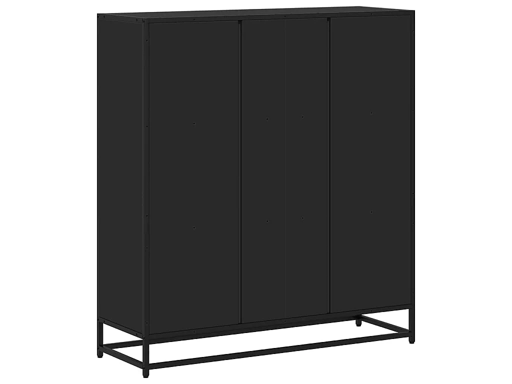 Libreria Nera 97,5x33x107,5 cm in Truciolato e Metallo