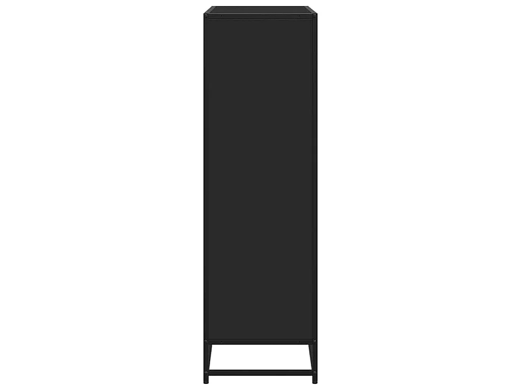 Libreria Nera 97,5x33x107,5 cm in Truciolato e Metallo