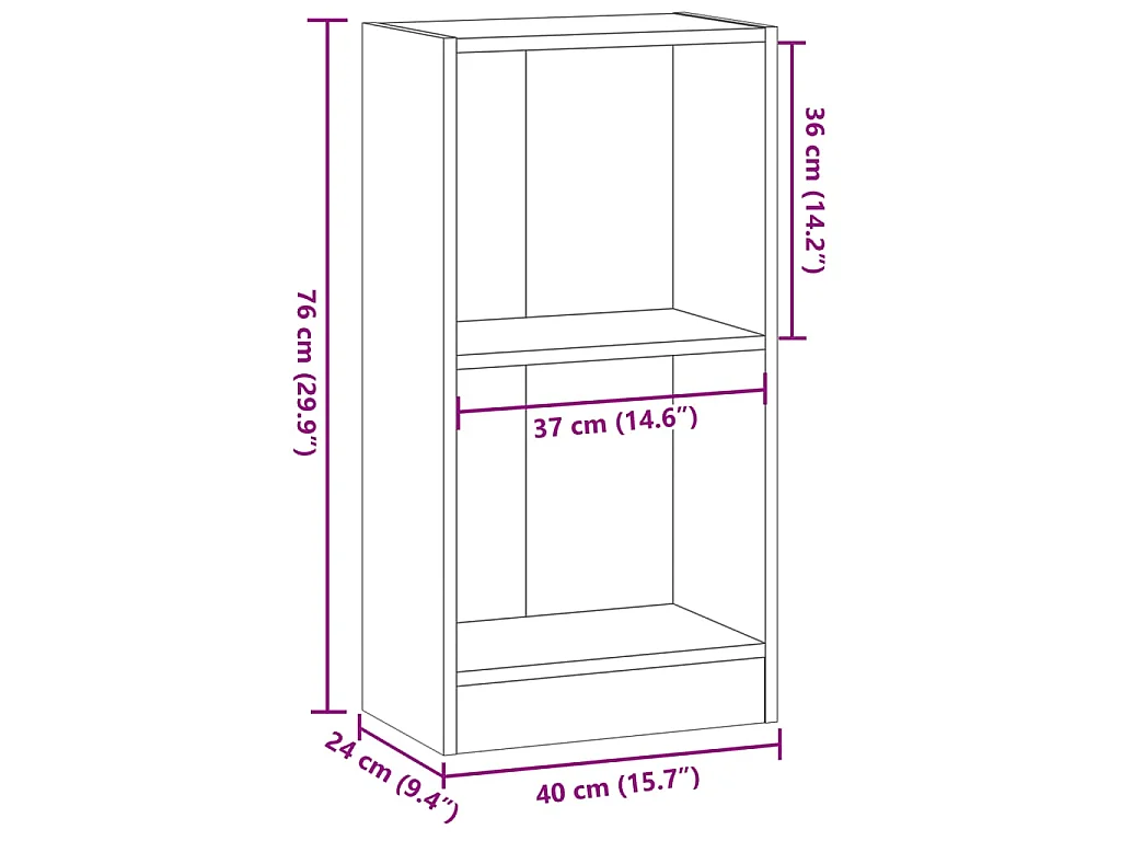 Libreria Rovere Fumo 40x24x76 cm in Truciolato