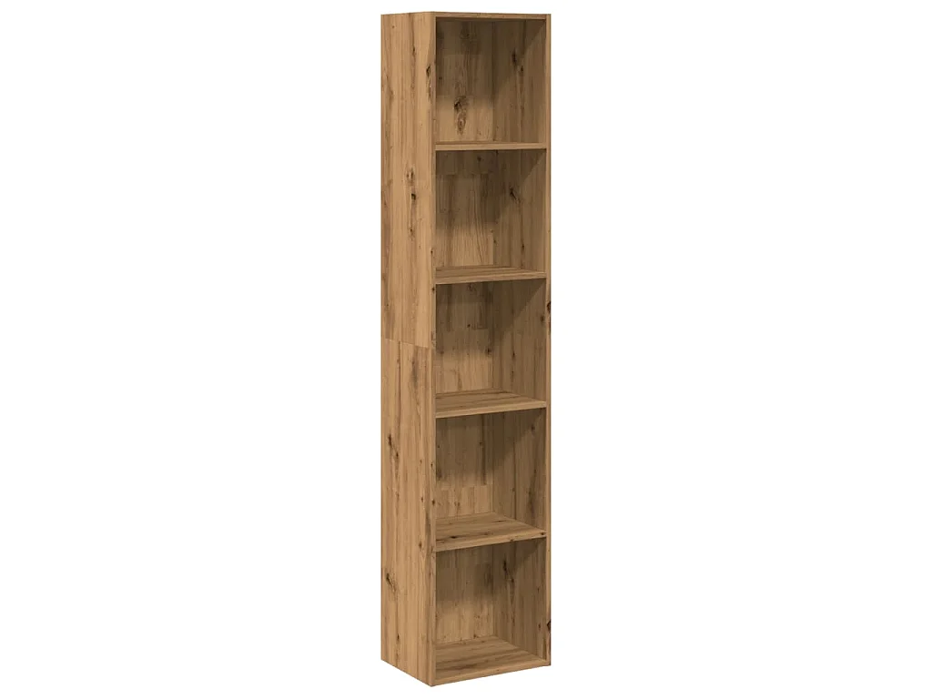 Boekenkast 40x30x189 cm bewerkt hout artisanaal eikenkleurig