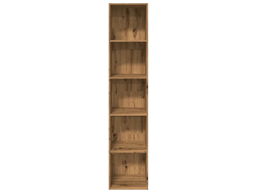 Boekenkast 40x30x189 cm bewerkt hout artisanaal eikenkleurig