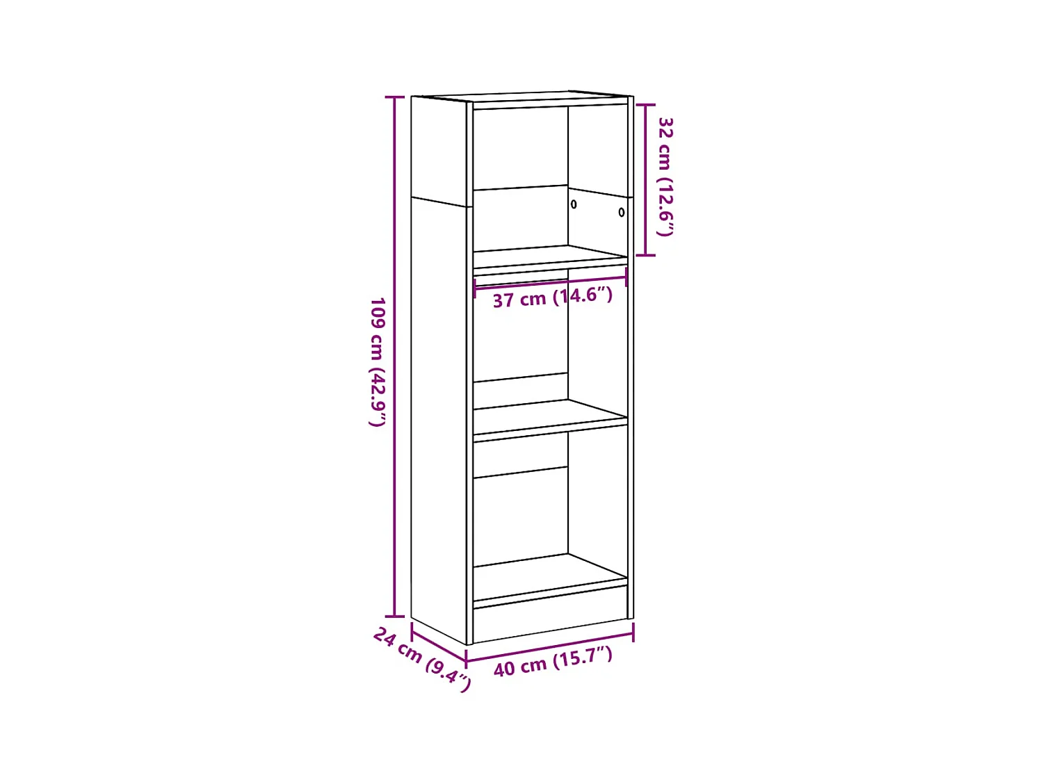 Bücherregal Artisan-Eiche 40x24x109 cm Holzwerkstoff