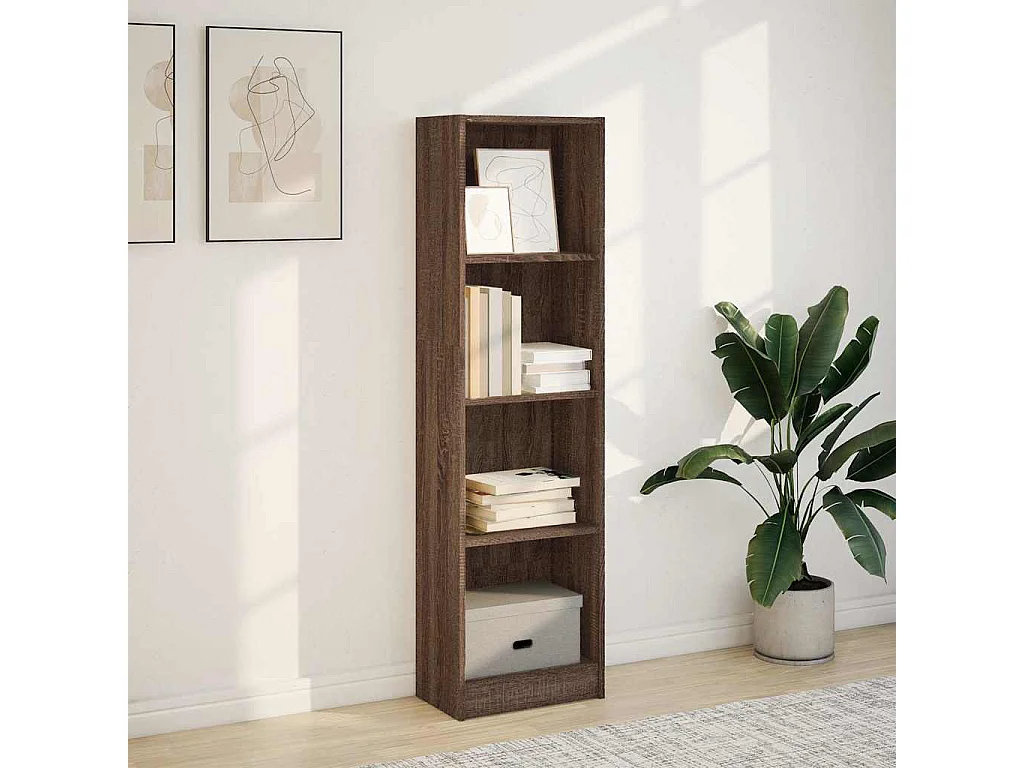 Bibliothèque chêne marron 40x24x143 cm bois d'ingénierie