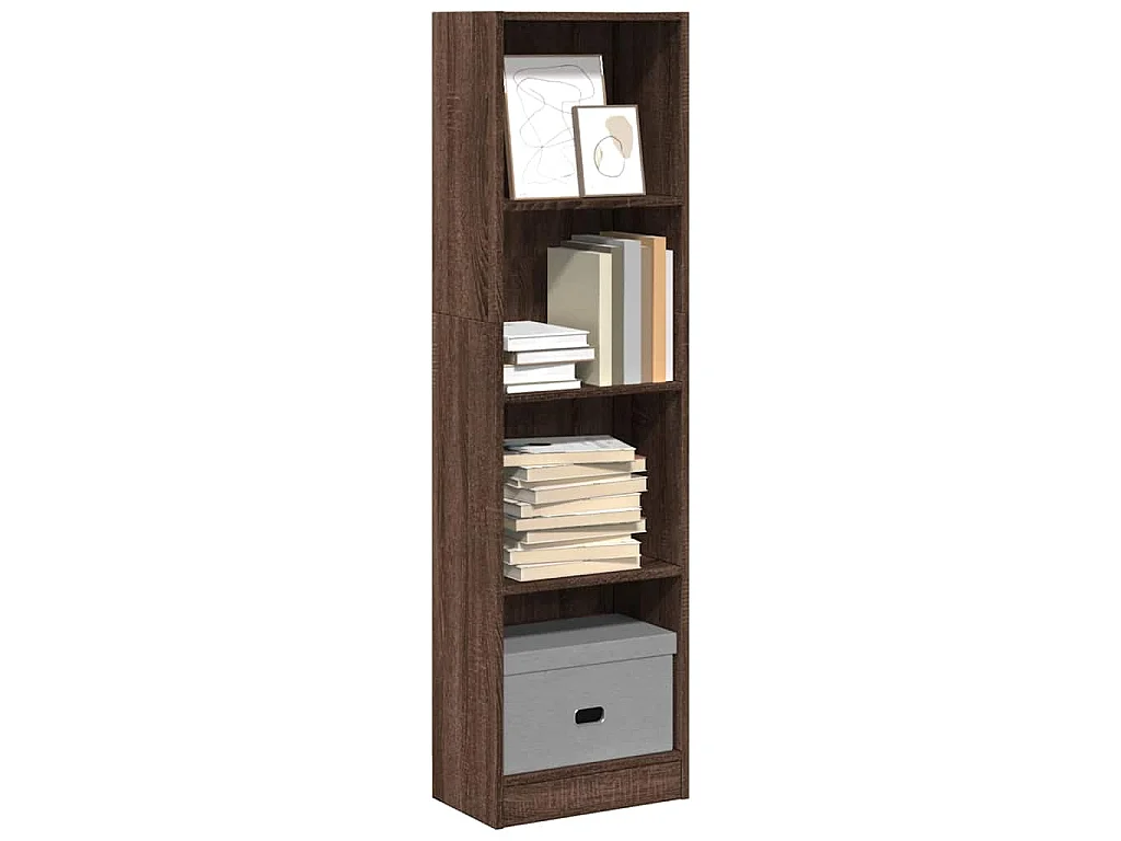 Bibliothèque chêne marron 40x24x143 cm bois d'ingénierie