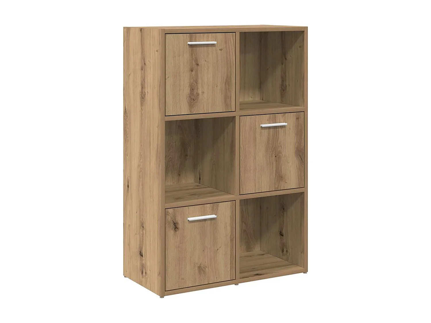 Boekenrek 60,5x30x90 cm bewerkt hout artisanaal eikenkleurig