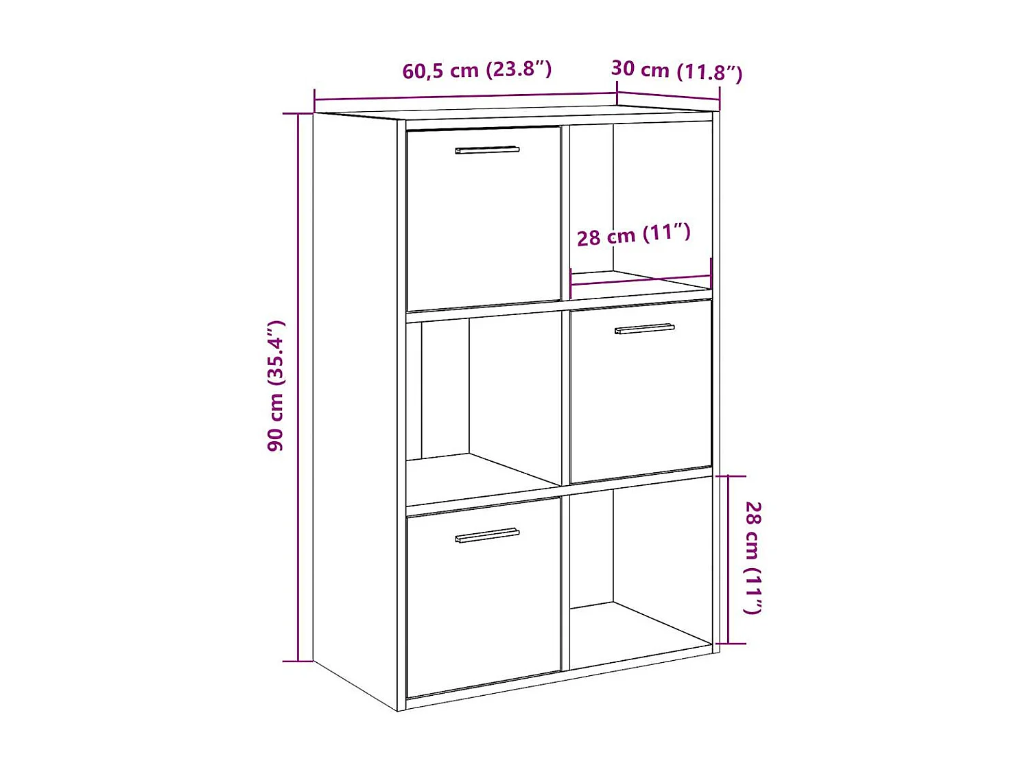 Boekenrek 60,5x30x90 cm bewerkt hout artisanaal eikenkleurig