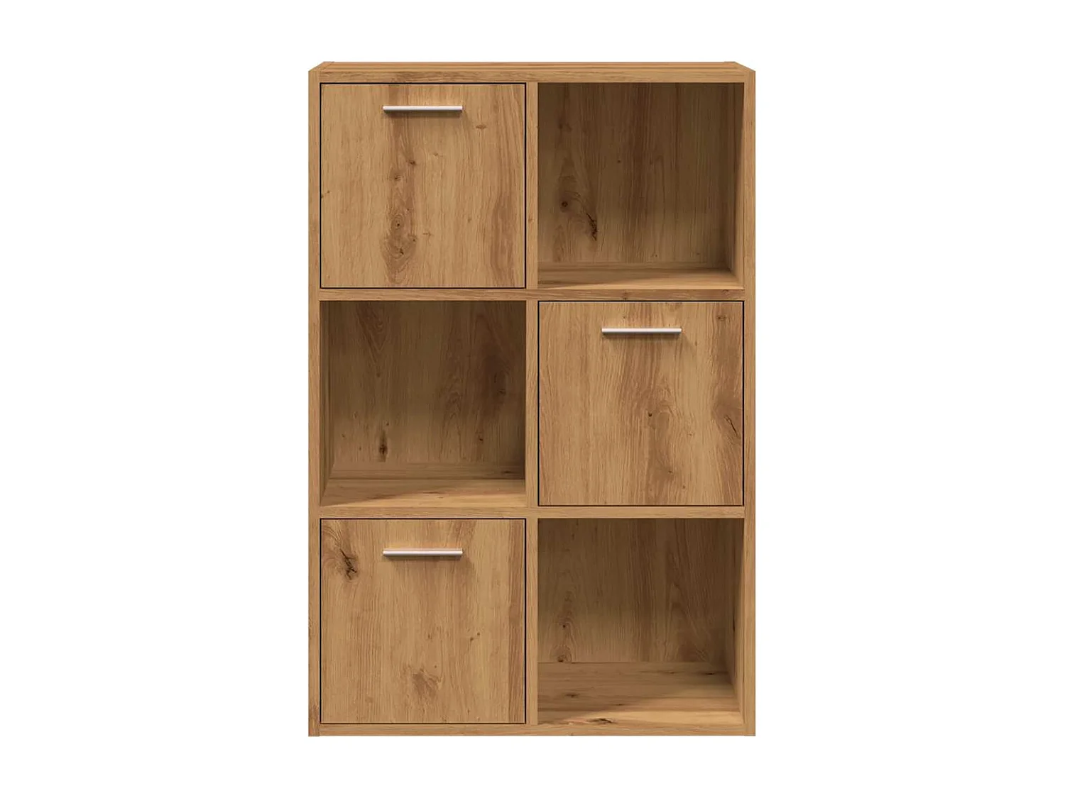 Boekenrek 60,5x30x90 cm bewerkt hout artisanaal eikenkleurig