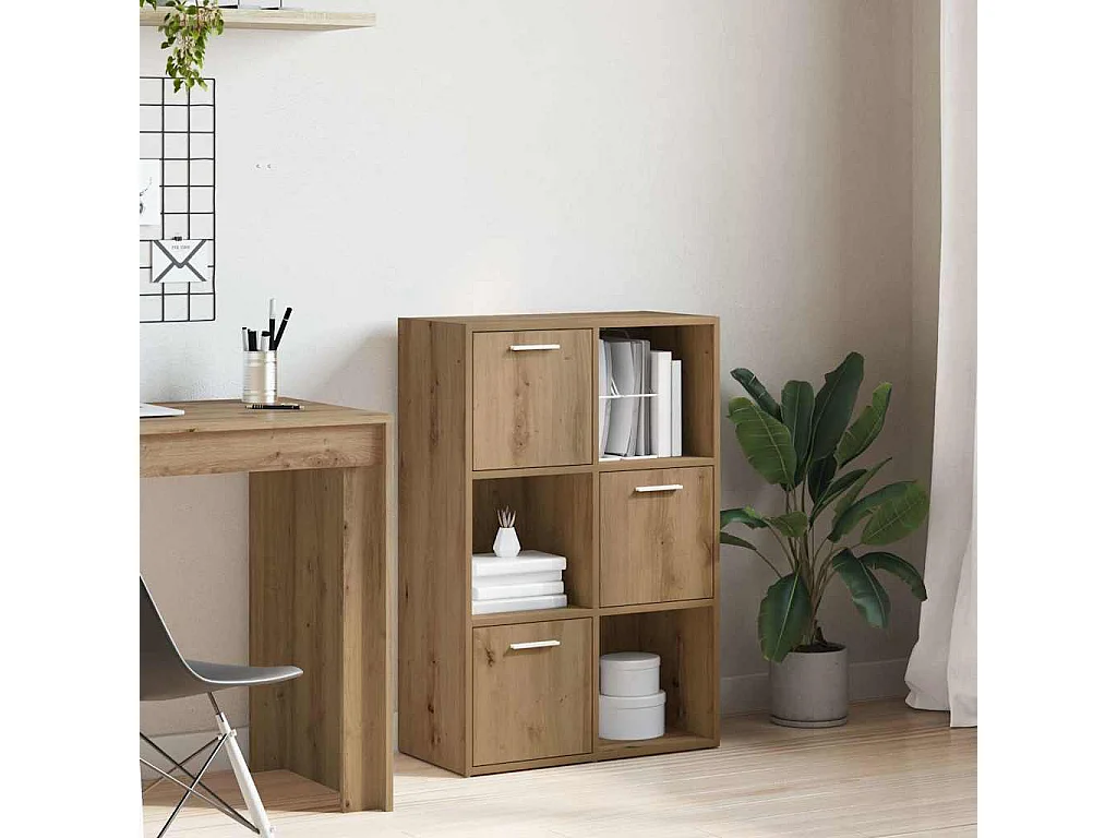 Bibliothèque chêne artisanal 60,5x30x90 cm bois d'ingénierie