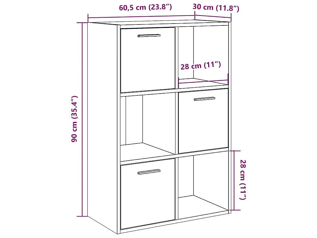 Bibliothèque chêne artisanal 60,5x30x90 cm bois d'ingénierie