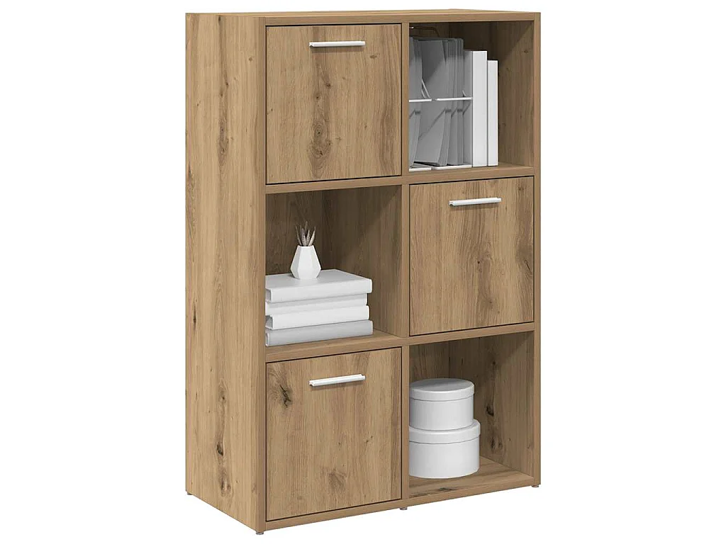 Bibliothèque chêne artisanal 60,5x30x90 cm bois d'ingénierie