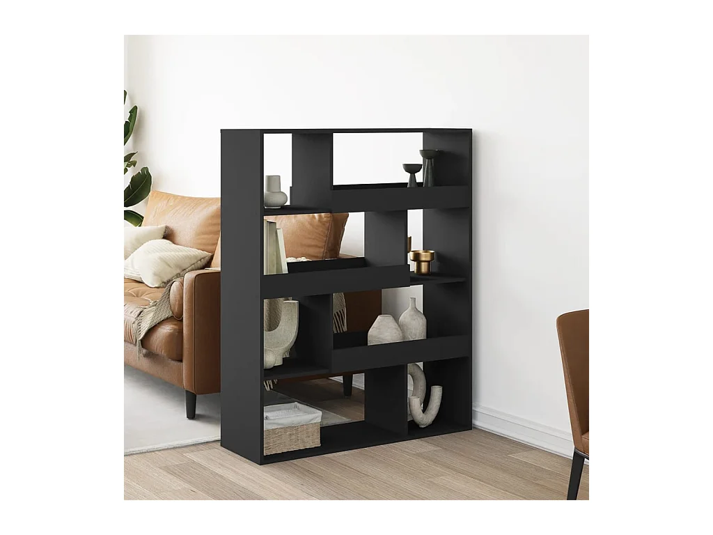 Bibliothèque noir 100x33x125,5 cm bois d'ingénierie