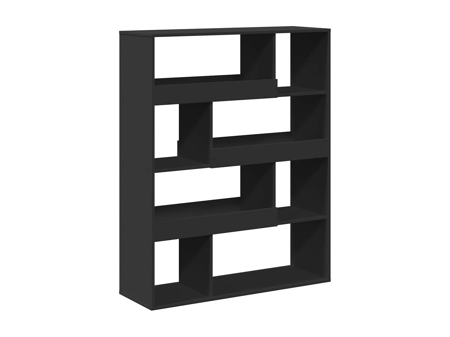 Boekenkast 100x33x125,5 cm bewerkt hout zwart