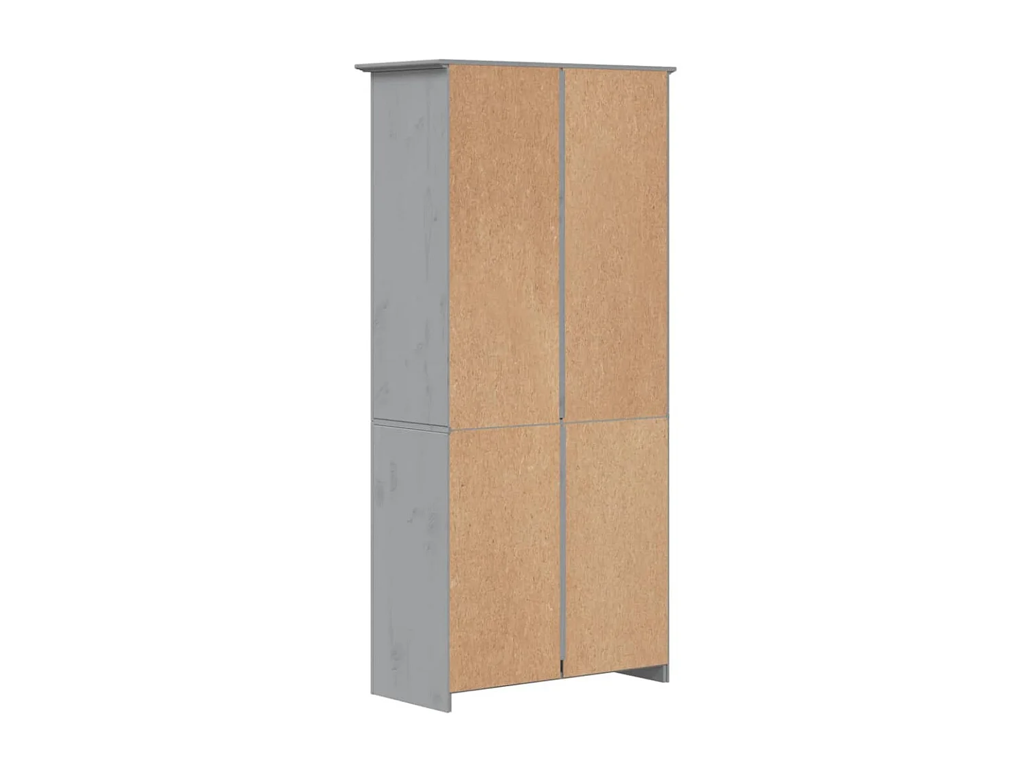 Bücherregal 5 Fächer BODO Grau 82x40x173 cm Massivholz Kiefer